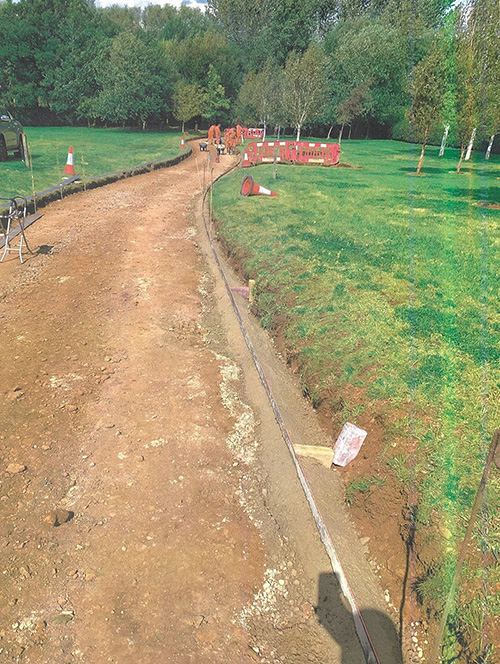 New driveway with steel edgings