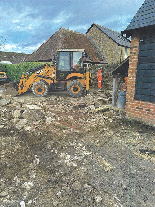 Charney Bassett driveway - breaking out concrete 1